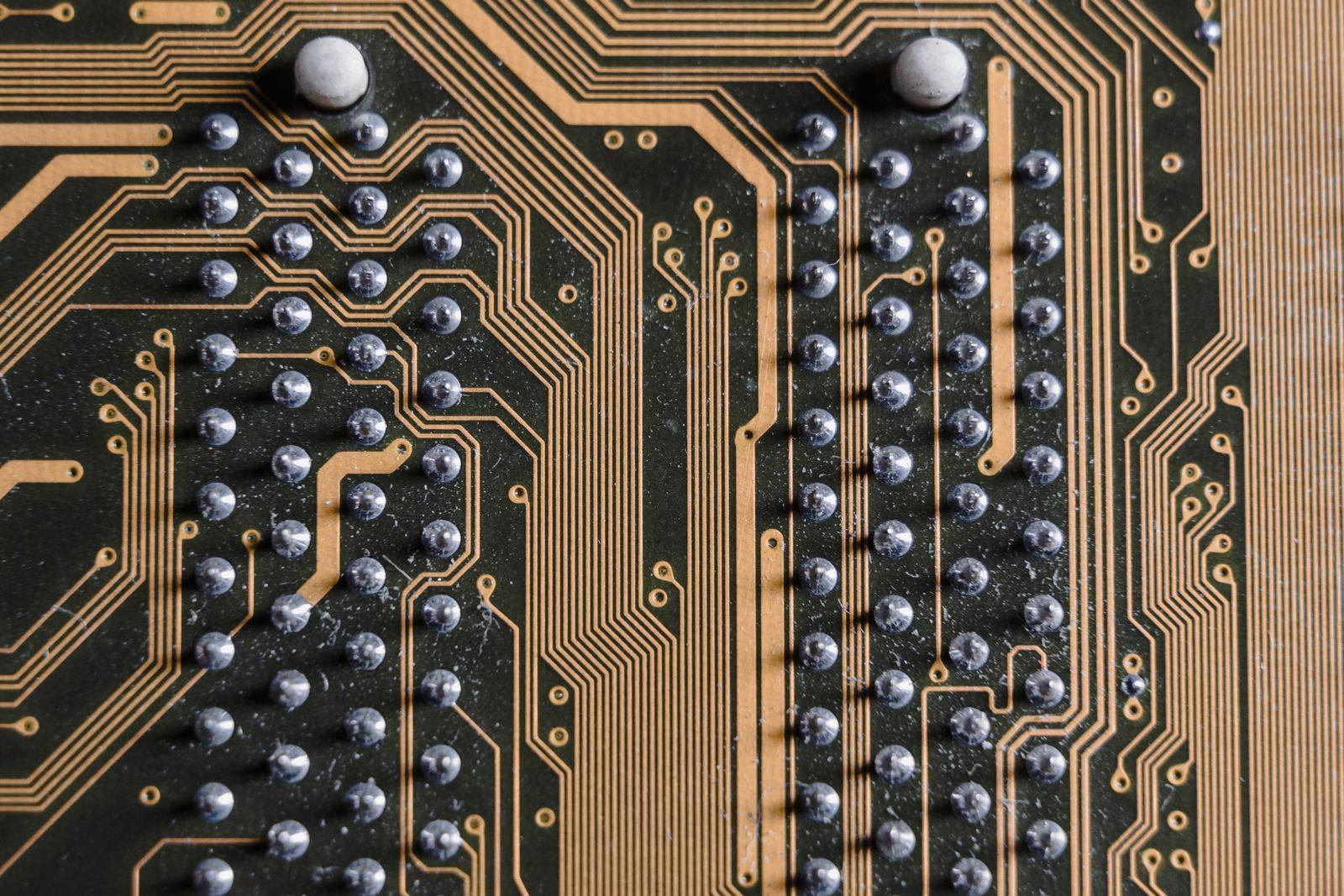 Close-up of a populated circuit board