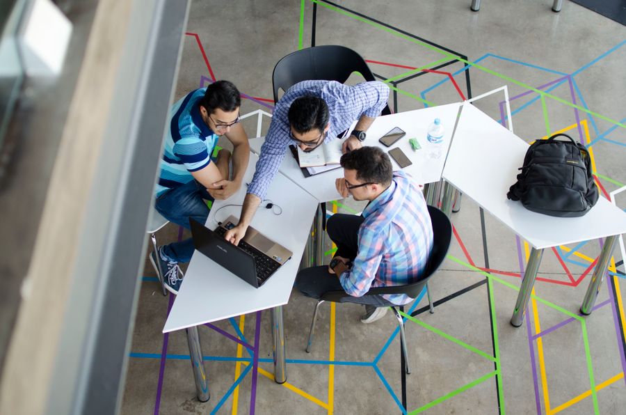 A team collaborating on a project