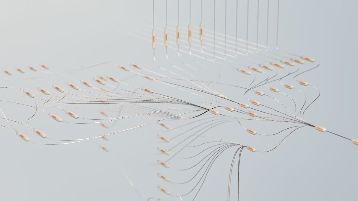 Abstract 3D visualization of a neural network